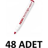 Noki 48 Adet Yuvarlak Uç 1464 Regular Tahta Kalemi Yazı Tahtası Kalemi - Kırmızı