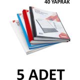 Noki 5 Adet 40 Yaprak Karışık Renk Cepli Sunum Dosyası
