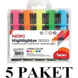 Noki 5 Paket Fosforlu Kalem 5 Li 90005PVC - Karışık