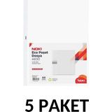 Noki 5 Paket Şeffaf Eco Poşet Dosya 100'lü A4 Ölçülerinde Kullanıma Uygun