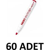 Noki 60 Adet Yuvarlak Uç 1464 Regular Tahta Kalemi Yazı Tahtası Kalemi - Kırmızı