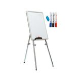 Noki 60x90 Elegant Çerçeve Laminat Yüzey Teleskopik Ayaklı Beyaz Yazı Tahtası 3 Renk Kalem ve Silgi
