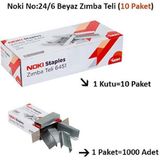 Noki 6451 Zımba Teli No:24/6 1000 Adet Beyaz 10 Adet - Gümüş