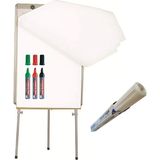 Noki 70X100 Elegant Çerçeveli Laminat Yüzey Teleskopik Ayaklı Flip Chart Sunum Kağıtlı ve 3 Renk 365 Kalem