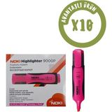 Noki 9000S Fosforlu Kalem 10 Adet (1 Paket) Pembe