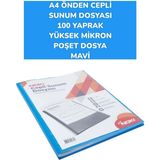 Noki A4 Önden Cepli Sunum Dosyası 100 Yaprak Yüksek Mikron Poşet Dosya Noki - Mavi - Standart