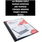 Noki A4 Önden Cepli Sunum Dosyası 100 Yaprak Yüksek Mikron Poşet Dosya Noki - Siyah - Standart