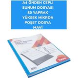 Noki A4 Önden Cepli Sunum Dosyası 80 Yaprak Yüksek Mikron Poşet Dosya Noki - Mavi - Standart