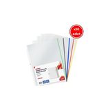 Noki A4 Poşet Dosya, 10 Adet, 5 x 5 Renkli Kenarlı, 25'li Paket - Renkli Poşet Dosya