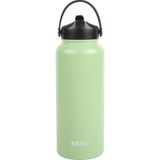 Noki Çevir Aç Kapak Pipetli Taşıma Kulplu Çelik Termos Matara 960 ml (T-0127) - Yeşil