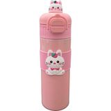 Noki Çift Ağızlıklı Çelik Matara 500 ml - Pembe