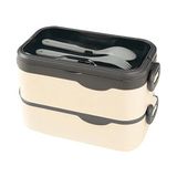 Noki Çift Katlı 1350 ml Lunch Box Paslanmaz Çelik Sızdırmaz Kapaklı Yemek Kabı - Gri