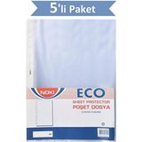Noki Eco A4 Poşet Dosya 100' Lü 5 Paket Şeffaf Yapı İle Belgelerinizi Korur - Şeffaf / Poşet