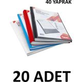 Noki Karışık Renk 20 Adet 40 Yaprak Cepli Sunum Dosyası