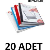 Noki Karışık Renk 20 Adet 80 Yaprak Cepli Sunum Dosyası