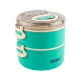 Noki Kids Paslanmaz Çelik Beslenme Kabı Yeşil– Çocuk Lunch Box, Sızdırmaz Yemek Saklama Kabı