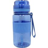 Noki Kids Tritan Pipetli Silikon Kemerli Matara 400 ml Mavi