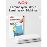 Noki Laminasyon Filmi 125 Micron A4 100'LÜ Paket + A4 Laminasyon Makinesi LM-224A4 Fonksiyonel Set
