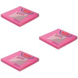 Noki Memo 75x75 mm 100 Yaprak Koyu Pembe 3'lü Çizgisiz Bloknot
