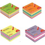 Noki Memo 75x75 mm 4'lü Neon Yapışkanlı Küp Bloknot