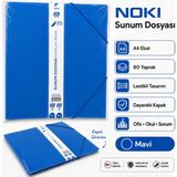 Noki Nokı A4 Lastikli Sunum Dosyası 80 Yaprak Display Book – Renk Seçenekli - Mavi