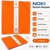 Noki Nokı A4 Lastikli Sunum Dosyası 80 Yaprak Display Book – Renk Seçenekli - Turuncu