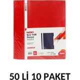 Noki Telli Dosya 10 Paket 50'li Kırmızı