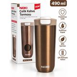 Noki Travel 490 ml Bronz Paslanmaz Çelik Kahve Termosu