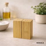 Nokka 2'li Bambu Tuzluk Biberlik - Ahşap