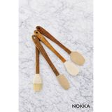 Nokka Akasya Saplı 4'lü Yanmaz Yapışmaz Silikon Servis Seti, Spatula Seti