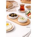 Nokka Bambu 2 Bölmeli Sunumluk, Oval Tabak ,yağdanlık Altı 12X24 cm