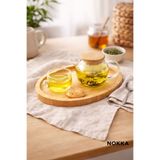 NOKKA Bambu Oval Sunum Tabağı, Servis Tepsisi, Ahşap Tepsi 14x25 cm