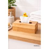 Nokka Bambu Peçetelik Ahşap Malzemeden Küçük Boy 17X12X8CM Doğal Renk Dikdörtgen Tasarım