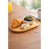 NOKKA Bambu Sunumluk, Oval Tabak ,Yağdanlık Altı 12x24 cm