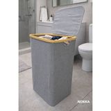 Nokka Kapaklı 75 L Katlanabilir Çamaşır Sepeti, Kirli Sepeti (57X40X30 Cm) - Gri