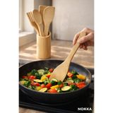 Nokka Yapışmaz Çizmez Isıya Dayanıklı 4 Parça Bambu Servis Seti