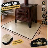 Nokta Desenli Dikili Soba Altı Muşamba 100 X 115 Cm Isı Koruyucu Soba Altı Örtüsü