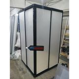Nokta Duşakabin 120X120 cm Kare Teknesiz Duşakabin Siyah Profil Plastik Camlı