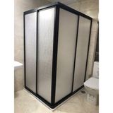 Nokta Duşakabin 80X100 Teknesiz Duşakabin Siyah Profil Plastik Camlı