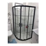 nokta duşakabin 90 X 90 Teknesiz Siyah Profil Karolaj Desen Oval Duşakabin