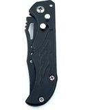 Nokta Outdoor Kamp Outdoor Mini Cep Çakı 16 cm Paslanmaz Çelik Sap Özellikli Düğmeli Kemer Aparatlı - Siyah