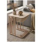 Nokta Sehpa Home Paris (TEKERLEKLİ ) 4lü CAPPUCİNO boya statik METAL TRAVERTEN TABLA ZİGON SEHPA ORTA SEHPA YAN SEHPA