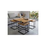 Nokta Sehpa Home RİO 5Lİ SET 4+1 ORTA SEHPA siyah çam