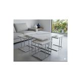 Nokta Sehpa Home RİO 5Lİ SET 4+1 pizza 5li set ORTA SEHPA gümüş beyaz mermer