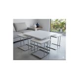 Nokta Sehpa Home RİO 5Lİ SET 4+1 pizza 5li set ORTA SEHPA gümüş beyaz