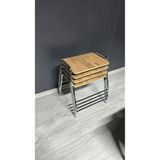 Nokta Sehpa Home TEPSİ 4LÜ ZİGON SEHPA gümüş çam