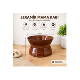 Nokta Seramik Mama ve Su kabı ahşap görünüm desen makinada yıkamaya uygun geniş tabanlı devrilmez geniş ağızlı bıyığına zarar vermez.