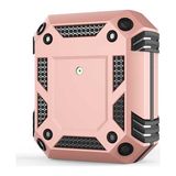 noktaks - Apple Airpods 1. Nesil - Kılıf Darbelere Karşı Dayanıklı Koruyucu Silikon Kılıf Airbag 15 - Rose Gold - T15698