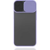 noktaks - Apple iPhone 12 Mini - Kılıf Slayt Sürgülü Arkası Buzlu Lensi Kapak - Lila - T15312