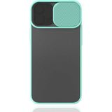 noktaks - Apple iPhone 12 Mini - Kılıf Slayt Sürgülü Arkası Buzlu Lensi Kapak - Turkuaz - T15312